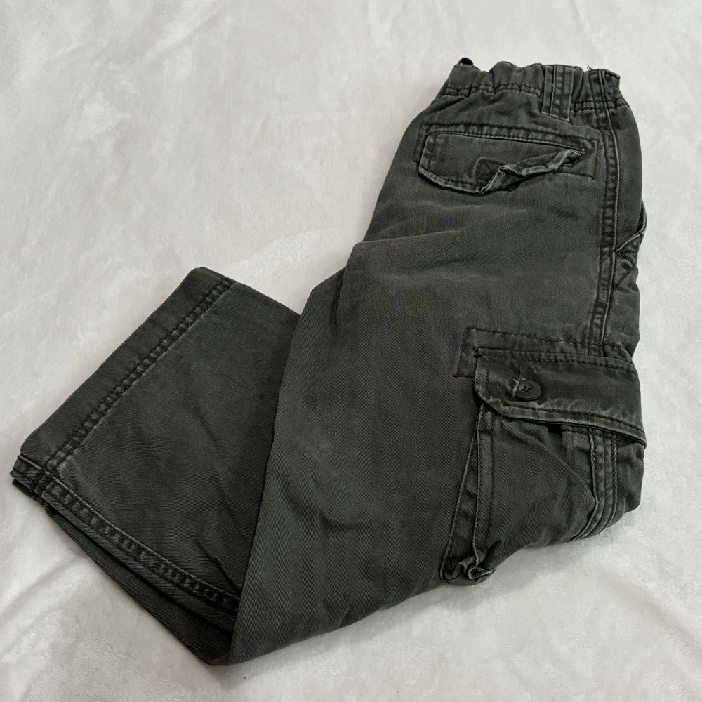 CHEROKEE Boy’s Green / Gray 100% Cotton Casual Cargo Pants - size 5